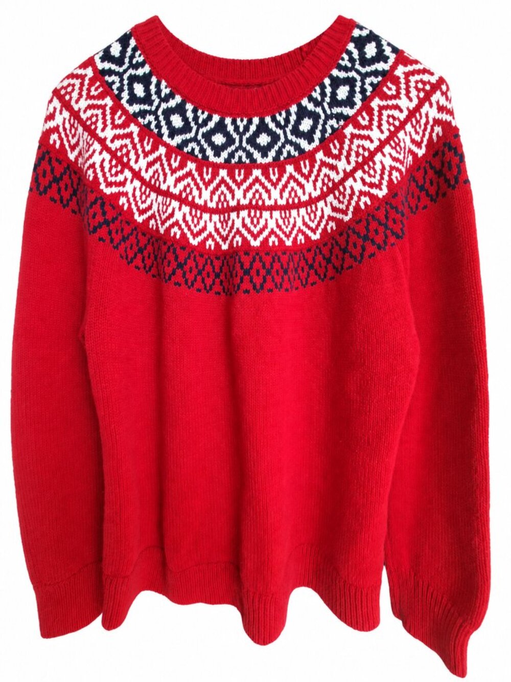 Chaps Petite XL Red Fair Isle Sweater Nordic Ski Lodge Preppy Holiday